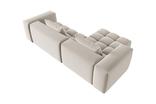 Canapé d'angle gauche modulaire Lorella - Beige clair