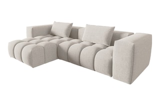 Canapé d'angle gauche modulaire Lorella - Beige