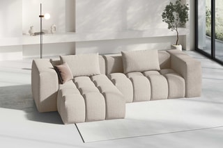 Canapé d'angle gauche modulaire Lorella - Sable