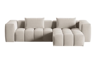 Canapé d'angle droit modulaire Lorella - Beige clair