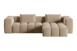 Canapé d'angle droit modulaire Lorella - Sable