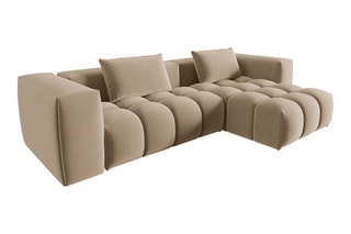 Canapé d'angle droit modulaire Lorella - Sable