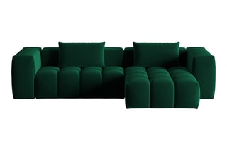Canapé d'angle droit modulaire Lorella - Vert bouteille