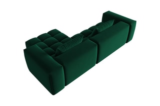 Canapé d'angle droit modulaire Lorella - Vert bouteille