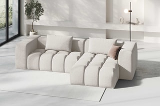 Canapé d'angle droit modulaire Lorella - Beige