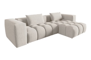 Canapé d'angle droit modulaire Lorella - Beige