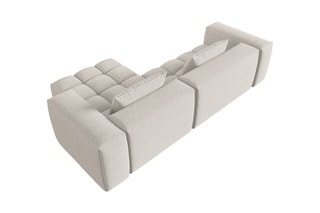 Canapé d'angle droit modulaire Lorella - Beige
