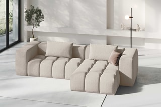 Canapé d'angle droit modulaire Lorella - Sable