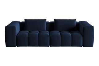 Canapé modulaire Lorella - Bleu roi - 3 places - Revêtement en velours