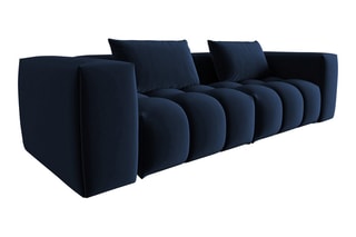 Canapé modulaire Lorella - Bleu roi - 3 places - Revêtement en velours