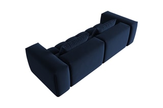 Canapé modulaire Lorella - Bleu roi - 3 places - Revêtement en velours