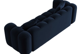 Canapé modulaire Elise - Bleu roi - 4 places - En tissu velours