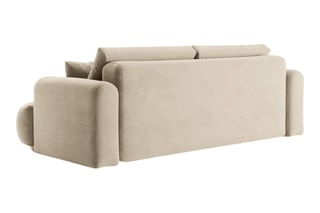 Canapé convertible Adriana - Beige clair - 3 places - En tissu velours
