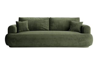 Canapé convertible Adriana - Vert foncé - 3 places - En tissu velours