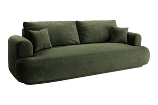 Canapé convertible Adriana - Vert foncé - 3 places - En tissu velours