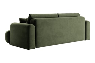 Canapé convertible Adriana - Vert foncé - 3 places - En tissu velours