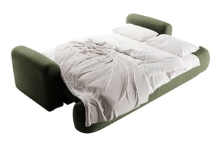 Canapé convertible Adriana - Vert foncé - 3 places - En tissu velours