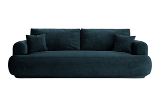 Canapé convertible Adriana - Bleu pétrole - 3 places - En tissu velours