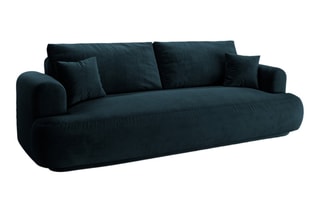 Canapé convertible Adriana - Bleu pétrole - 3 places - En tissu velours