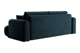 Canapé convertible Adriana - Bleu pétrole - 3 places - En tissu velours