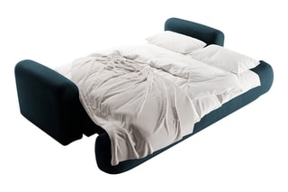 Canapé convertible Adriana - Bleu pétrole - 3 places - En tissu velours