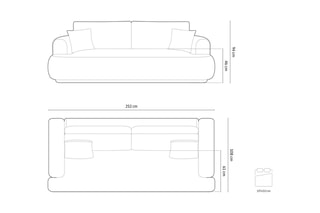 Canapé convertible Adriana - Bleu pétrole - 3 places - En tissu velours