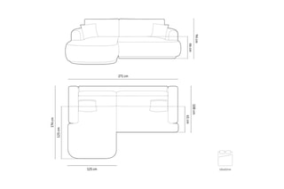Canapé d’angle gauche modulable et convertible Adriana - Vert - 5 places - Tissu velours