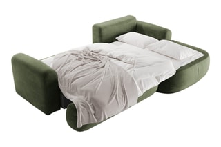 Canapé d’angle droit modulable et convertible Adriana - Vert - 5 places - Tissu velours