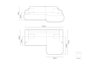 Canapé d’angle droit modulable et convertible Adriana - Vert - 5 places - Tissu velours