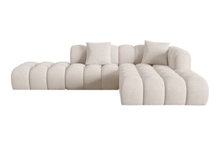Canapé d’angle droit modulaire Elise - Beige - 4 places - En tissu chenille