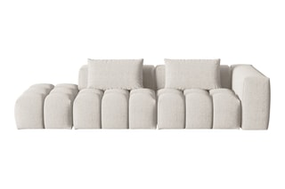 Canapé gauche modulaire Lorella - Beige - 3 places - Revêtement en tissu structurel