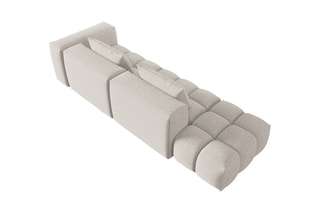 Canapé gauche modulaire Lorella - Beige - 3 places - Revêtement en tissu structurel