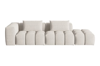 Canapé droit modulaire Lorella - Beige - 3 places - Revêtement en tissu structurel