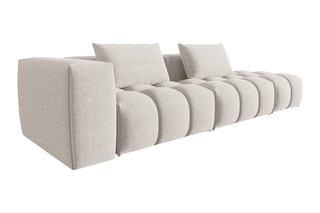 Canapé droit modulaire Lorella - Beige - 3 places - Revêtement en tissu structurel