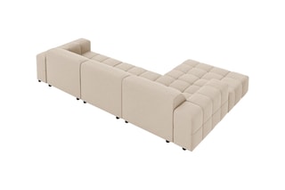 Canapé d'angle gauche Luc - Beige - 4 places - Toucher velours