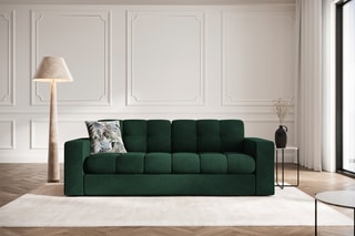 Canapé Yohan - Vert bouteille - 2 places - En tissu synthétique - Toucher velours