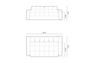 Canapé Yohan - Vert bouteille - 2 places - En tissu synthétique - Toucher velours