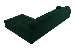 Canapé d’angle droit Yohan - Vert bouteille - 4 places - Toucher velours