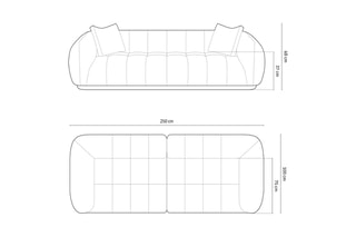 Canapé modulaire Julia - Gris clair - 4 places - En polyester et nylon