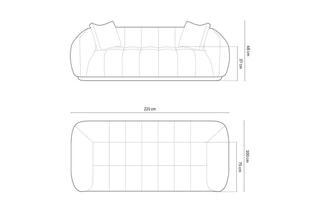 Canapé Julia - Gris clair - 3 places - En tissu structurel