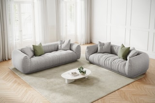 Canapé Julia - Gris clair - 2 places - En tissu structurel