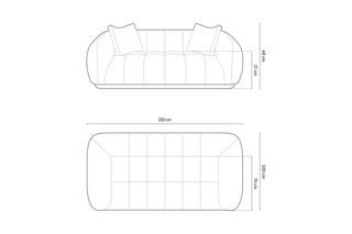 Canapé Julia - Gris clair - 2 places - En tissu structurel