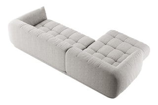 Canapé d’angle gauche modulaire Julia - Gris clair - 3 places - En polyester et nylon