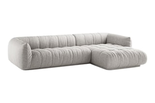 Canapé d’angle droit modulaire Julia - Gris clair - 3 places - En polyester et nylon