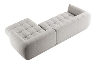 Canapé d’angle droit modulaire Julia - Gris clair - 3 places - En polyester et nylon