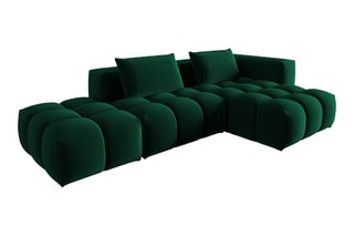 Canapé d'angle droit modulaire Lorella - Vert bouteille