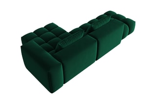 Canapé d'angle droit modulaire Lorella - Vert bouteille