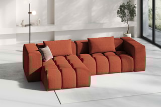 Canapé d'angle gauche modulaire Lorella - Corail