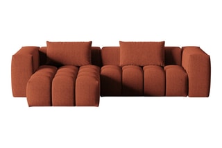 Canapé d'angle gauche modulaire Lorella - Corail