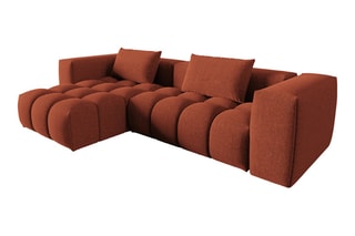 Canapé d'angle gauche modulaire Lorella - Corail